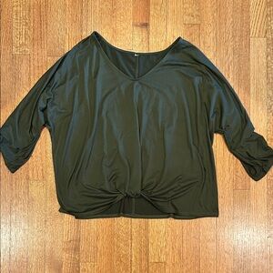 Elegant Dark Olive Women's Top Size XL